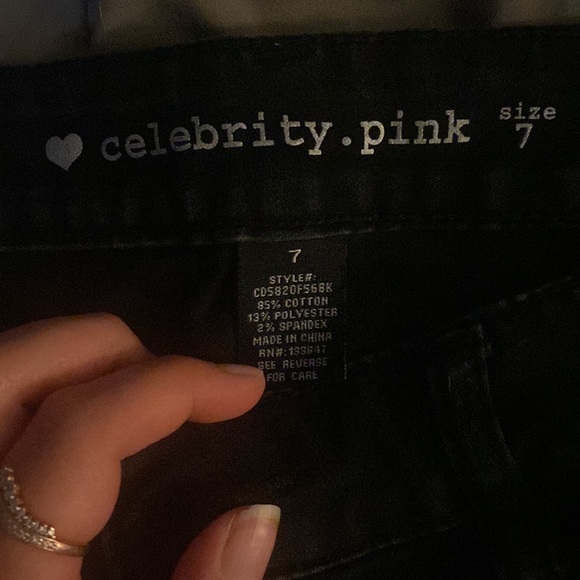 Women’s celebrity pink black skinny jeans size 7 - Picture 2 of 3